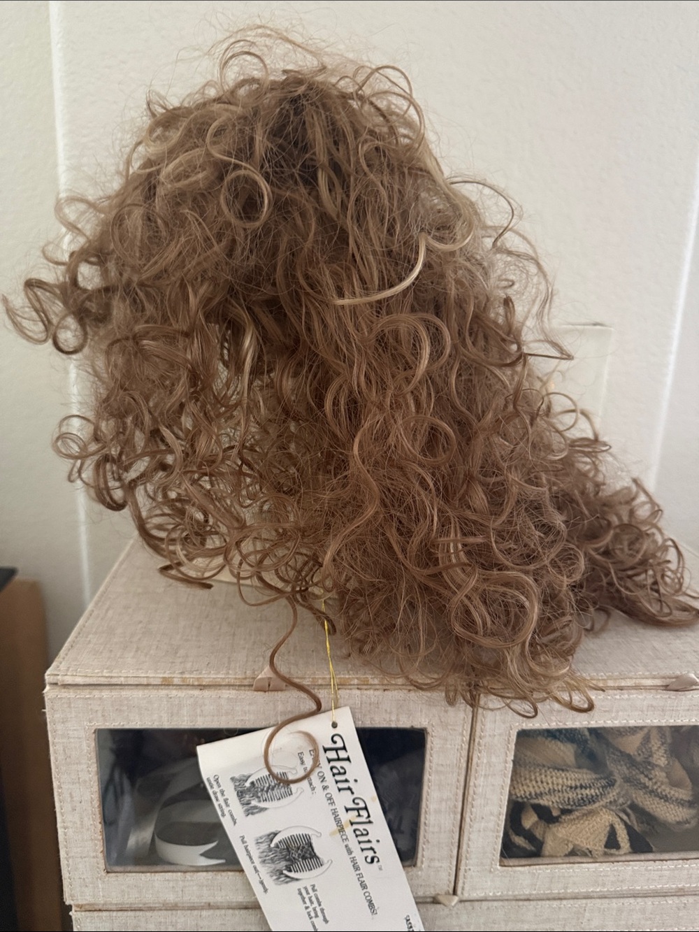 Hair Flair Curly Hairpiece - Light Brown